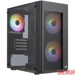 Корпус MiniTower AeroCool HEXFORM-G-BK-v2 (mATX, стекло, сетка, USB3.0x1, USB2.0x2, 3x120mm FRGB fans) (4711099471799)