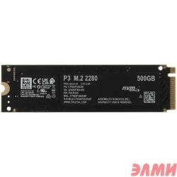 SSD M.2 Crucial 500Gb P3  (PCI-E 3.0 x4, up to 3500/1900MBs, 3D NAND, NVMe, 110TBW, 22х80mm)