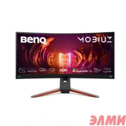 LCD BenQ 34" EX3410R черный MOBIUZ {IPS 3840x1600 Curvature 1000R 144Hz 1ms 21:9 350(400)cd 1000:1 178/178 2xHDMI M/M матовая HAS Pivot 300cd 178/178