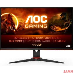 LCD AOC 27" 27G2SPAE {IPS 1920x1080 165Hz 1ms 178/178 250cd 1000:1 8bit(6bit+FRC) D-Sub 2xHDMI1.4 DisplayPort1.2 FreeSync(Prem) 2x2W VESA}