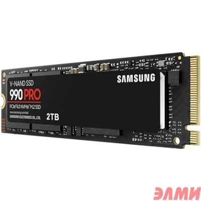 Твердотельный диск 2TB Samsung 990 PRO, M.2, PCI-E 4.0 x4, TLC 3D NAND [R/W - 7450/6900 MB/s] /EU [MZ-V9P2T0BW]