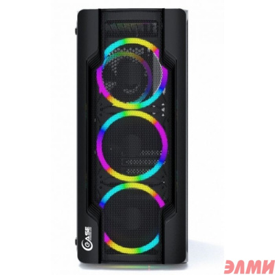 Powercase CMIXB-L4 Корпус Mistral X4 Mesh LED, Tempered Glass, 4x 120mm fan, чёрный, ATX  (CMIXB-L4)