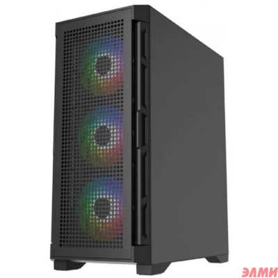 Powercase Ultimate Black, Tempered Glass, 4x 120mm ARGB fans, ARGB HUB, чёрный, ATX  (CUB-A4)