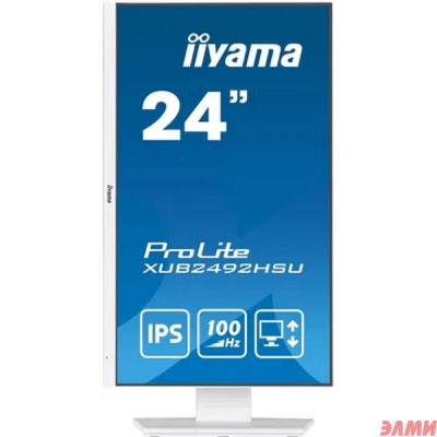 LCD Iiyama 23.8'' XUB2492HSU-W6 белый {IPS 1920x1080 100Hz 0.4ms HDMI DisplayPort USB M/M Pivot}